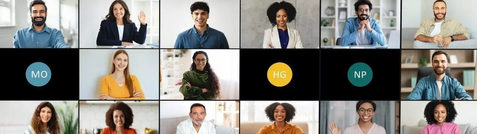 Gruppe von Fachleuten in einem Online-Workshop