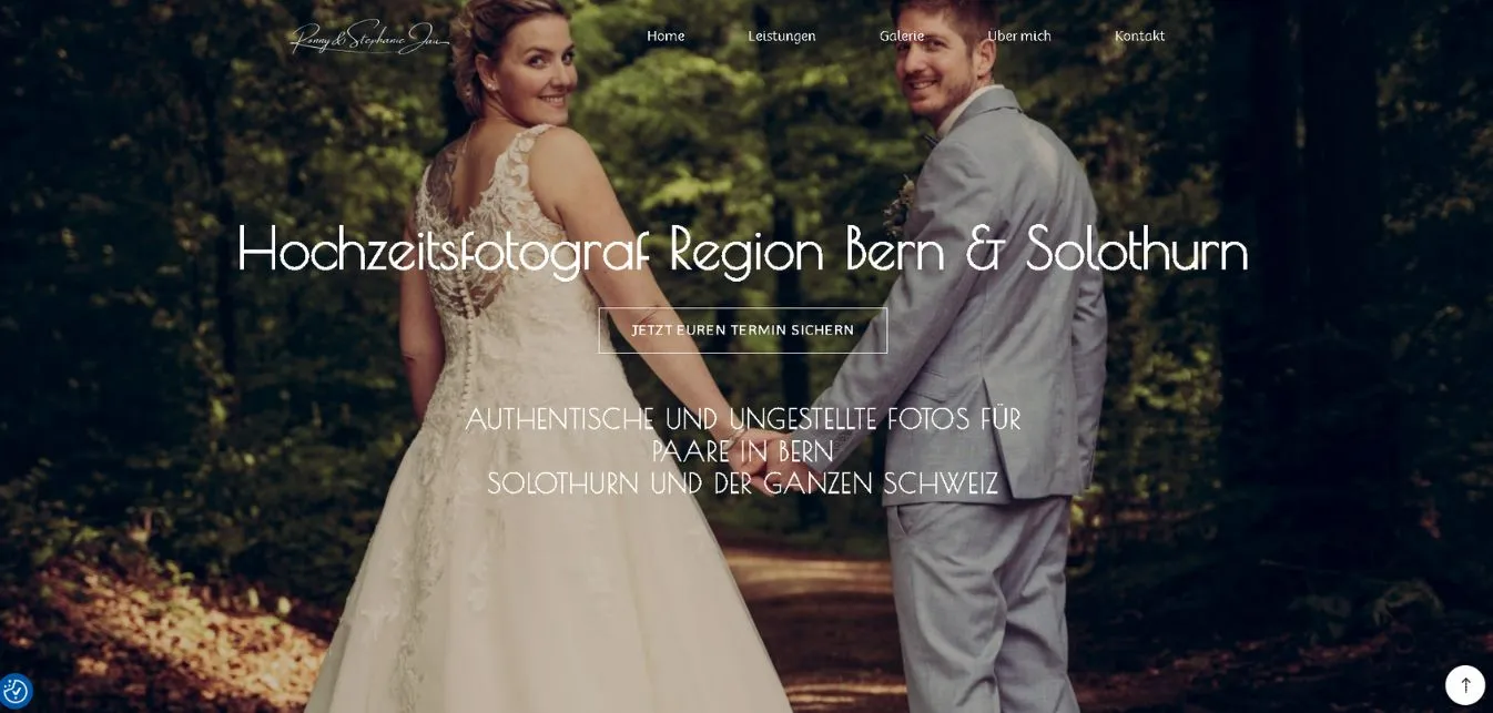 Startseite der Website von Hochzyt Fotograf