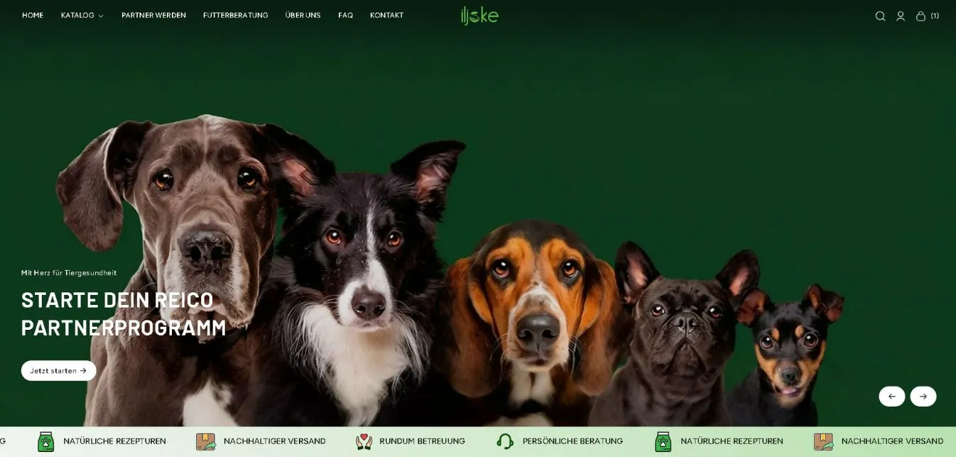 Startseite des Online-Shops von Il Joke