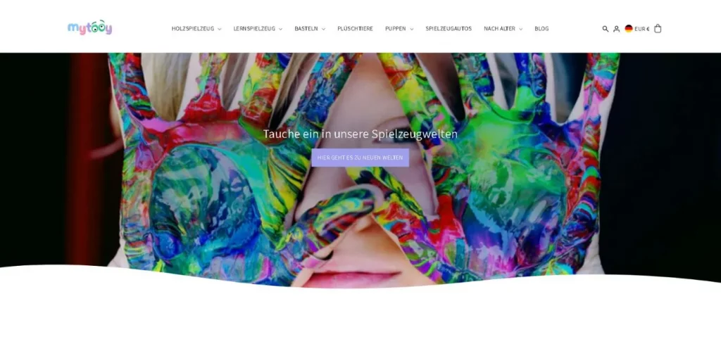 Startseite des Online-Shops von MyTooy
