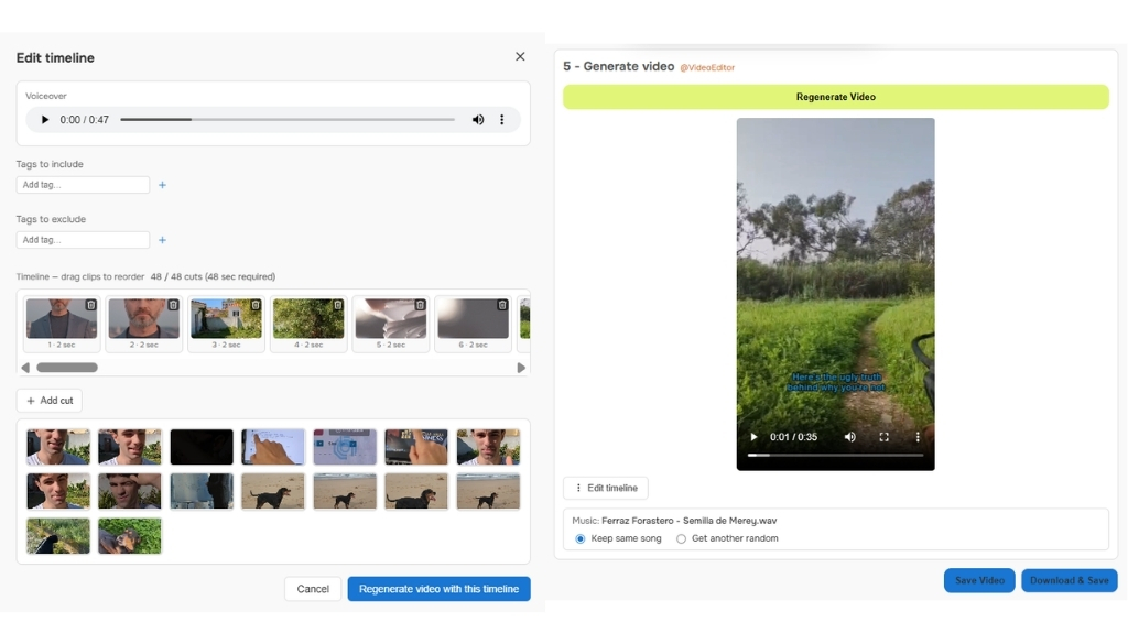 KI Video Editor zur Erstellung von Social Media Videos und automatisierten Instagram Reels mit Merra