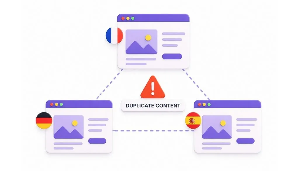 Mehrsprachige Websites mit Duplicate Content durch fehlende Sprachtrennung und identische Inhalte