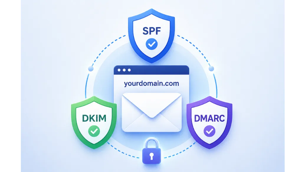 SPF, DKIM und DMARC Konfiguration für neue E-Mail Domain und sichere Zustellbarkeit