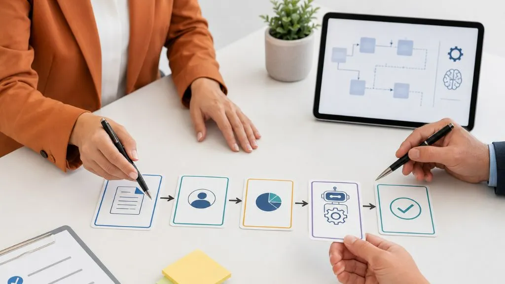 Prozessautomatisierung mit KI wird anhand klarer Workflows und Prüfschritte geplant.